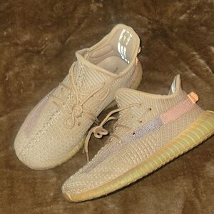Adidas Yeezy Pink Beige Knit Sneakers